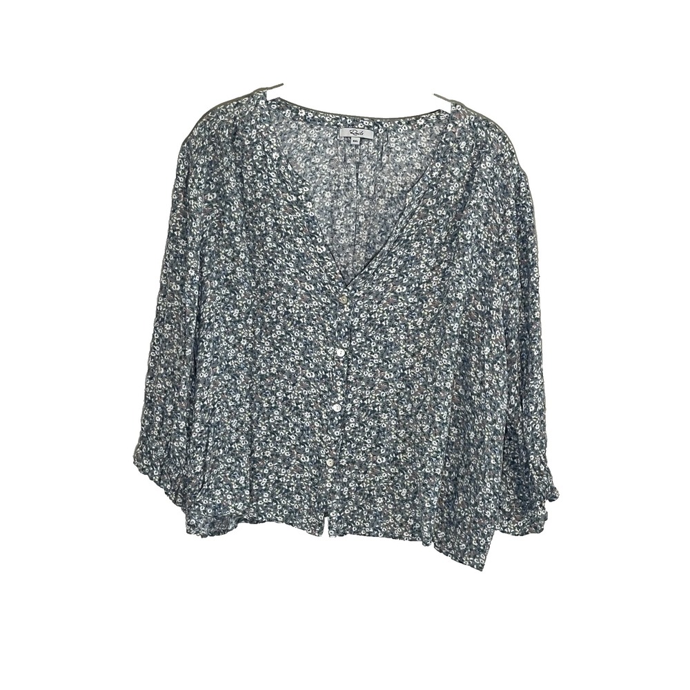 Rails Floral Crop Top 2X Boho Indie Folk Peasant Festival Cottage Concert Chic